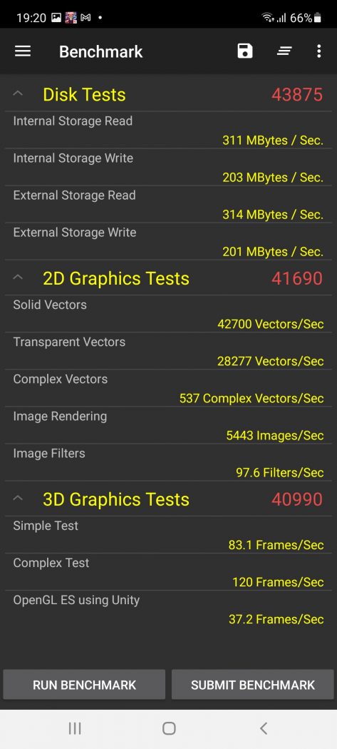 PassMark performance Benchmark - SAMSUNG Galaxy M52 5G (Philippines)
